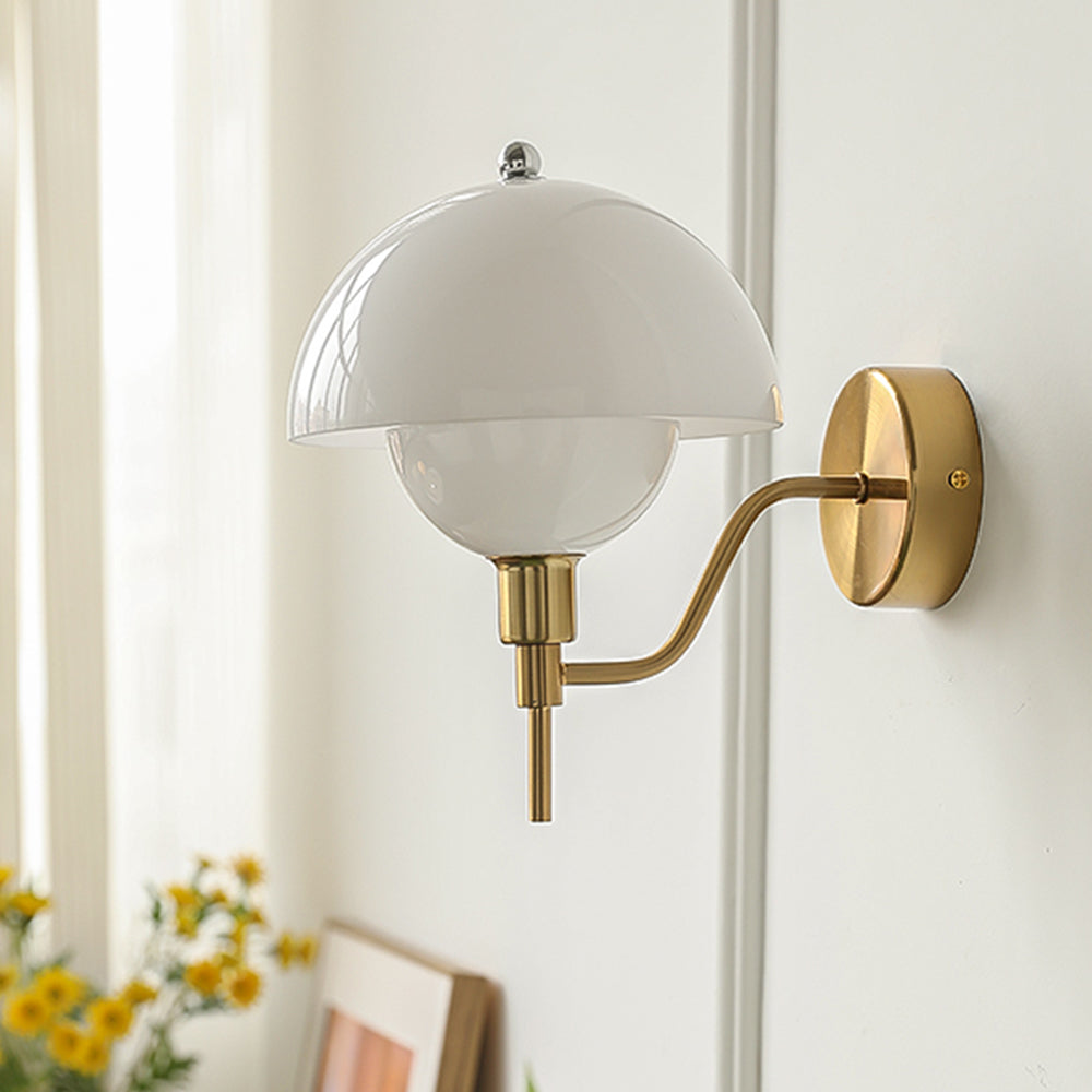 Aurelia Cream Mushroom Hallway Wall Light With Warm Glow