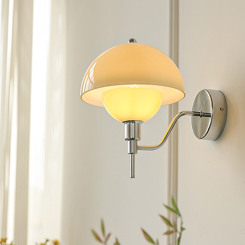 Aurelia Cream Mushroom Hallway Wall Light With Warm Glow