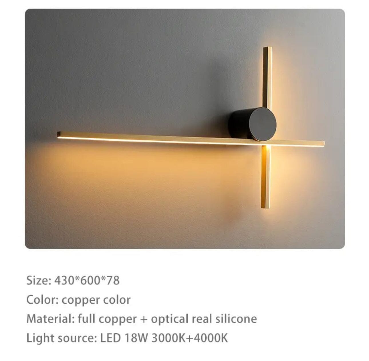 Asterlo Copper Wall Lamp Postmodern Geometric Shade