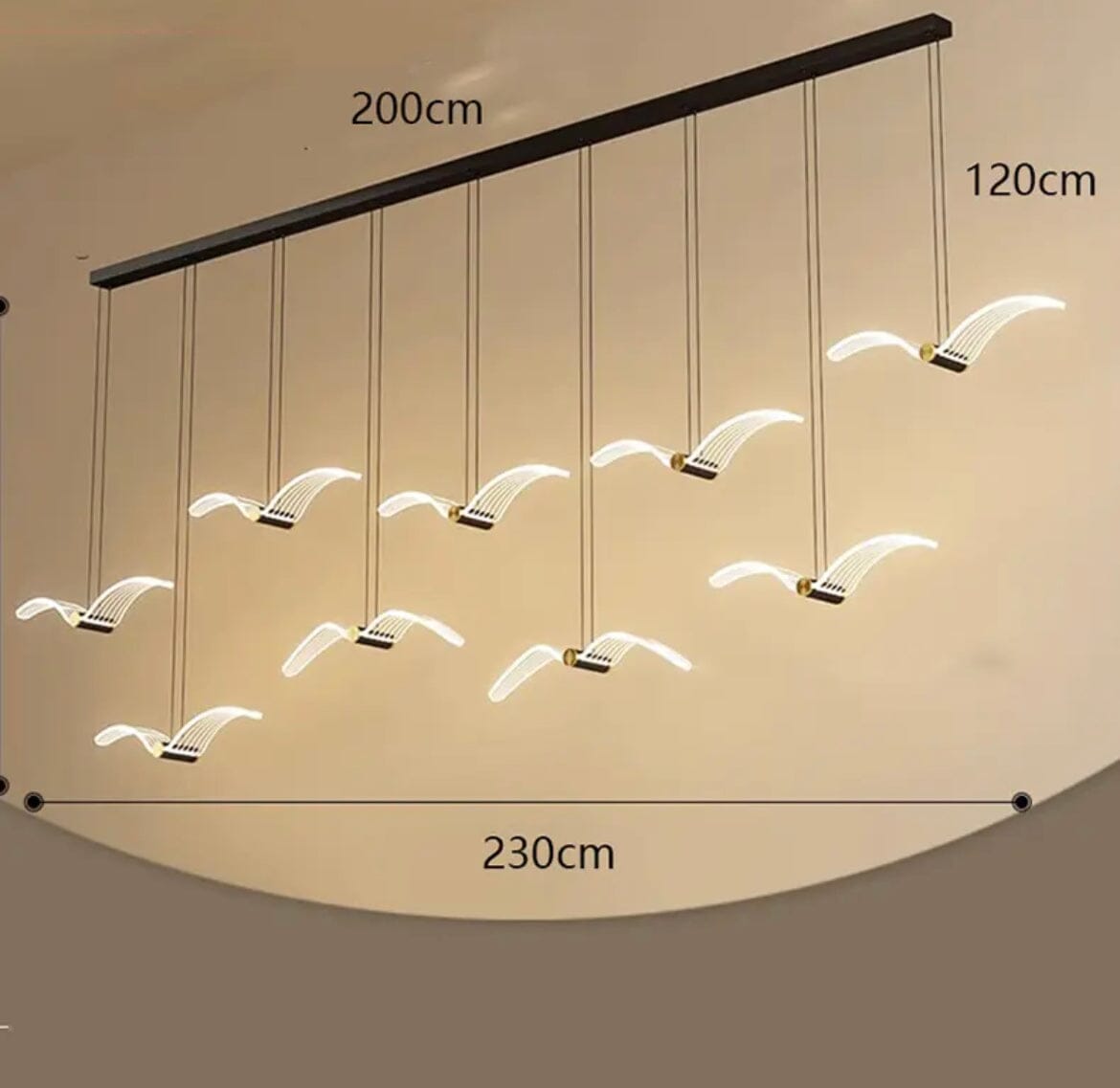 Marinell | Seagull-Inspired Dining Chandelier In Copper