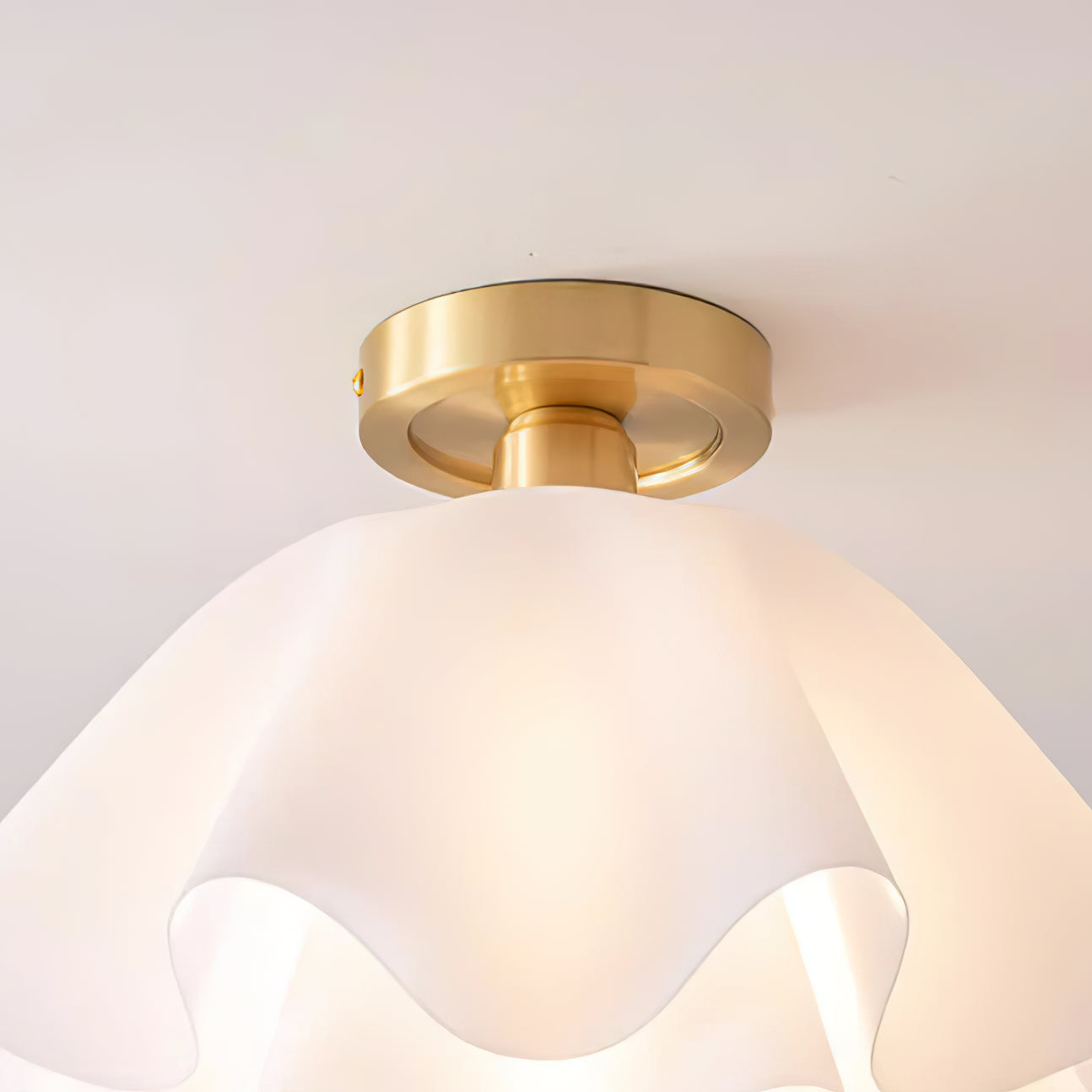 Lunari Copper Base Folded Ceiling Light for Modern Living Rooms