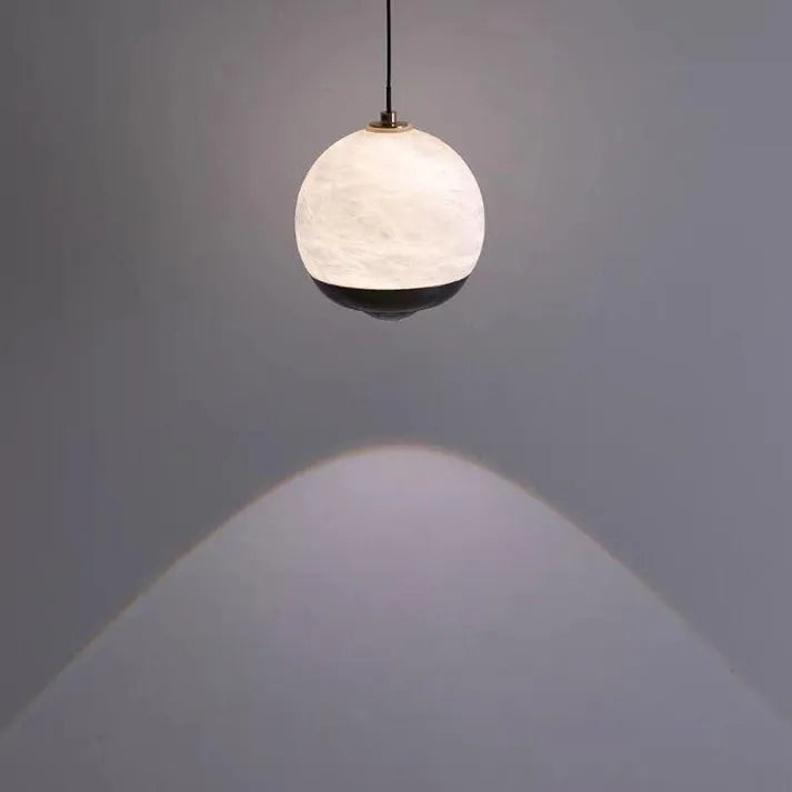 AuroraMarble Pendant Light With Marble Base Nordic Alabaster Glow