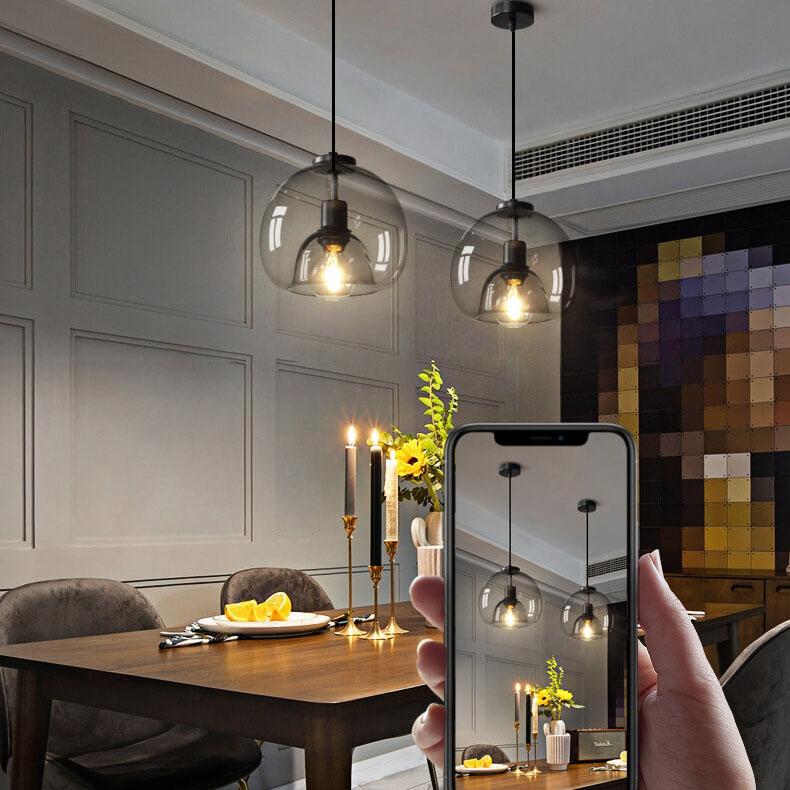 NovaQuell Blown Glass Pendant Lamp With Adjustable Height