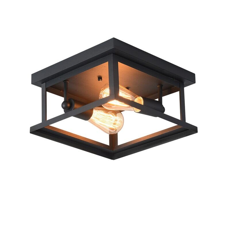NovaSquare Retro Wrought Iron 2-Light Ceiling Light