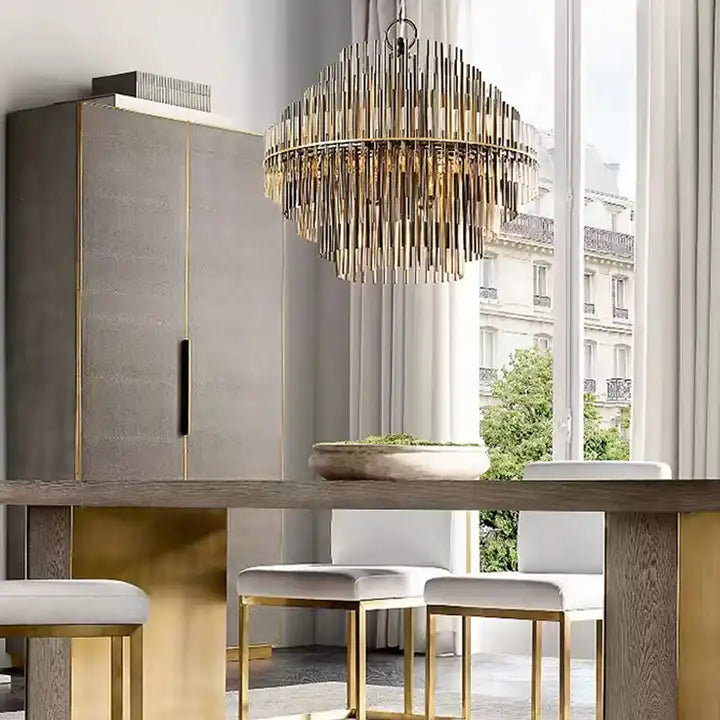 Lyraelle | Art Deco Crystal Iron Rectangle Chandelier