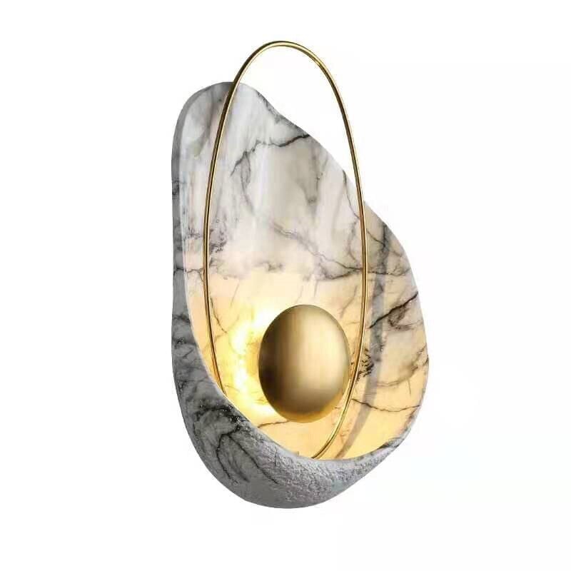 Luxe Imitation Marble Wall Lamp With Shell Pattern