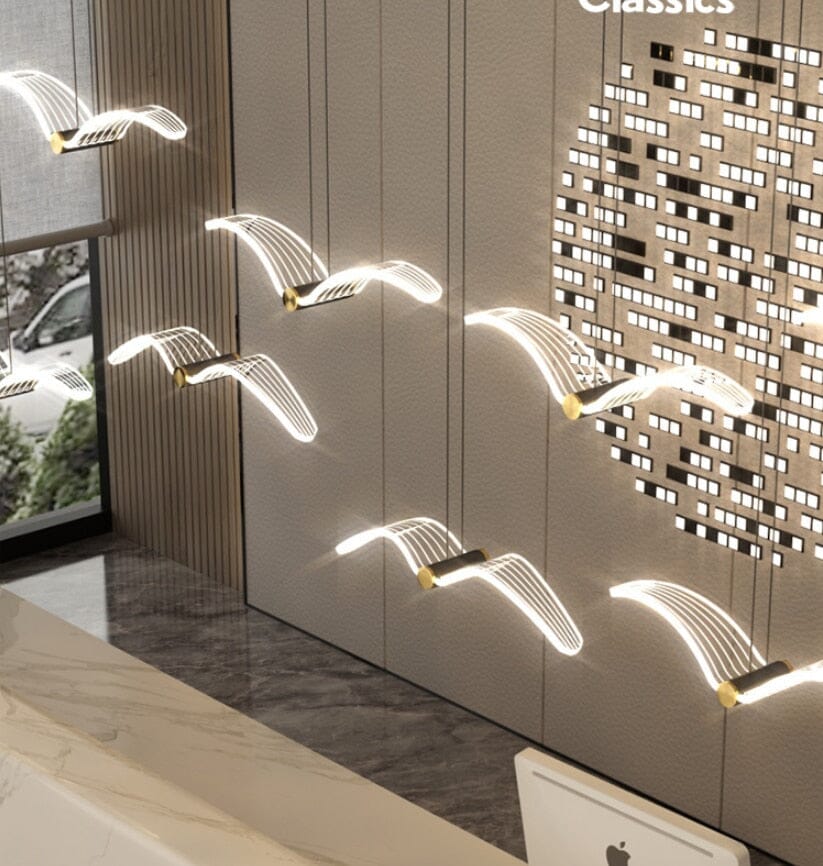 Marinell | Seagull-Inspired Dining Chandelier In Copper