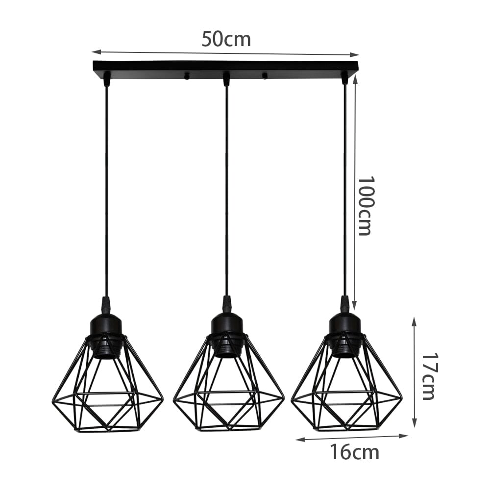 Elara Vintage Iron Frame Pendant Light for Dining Room