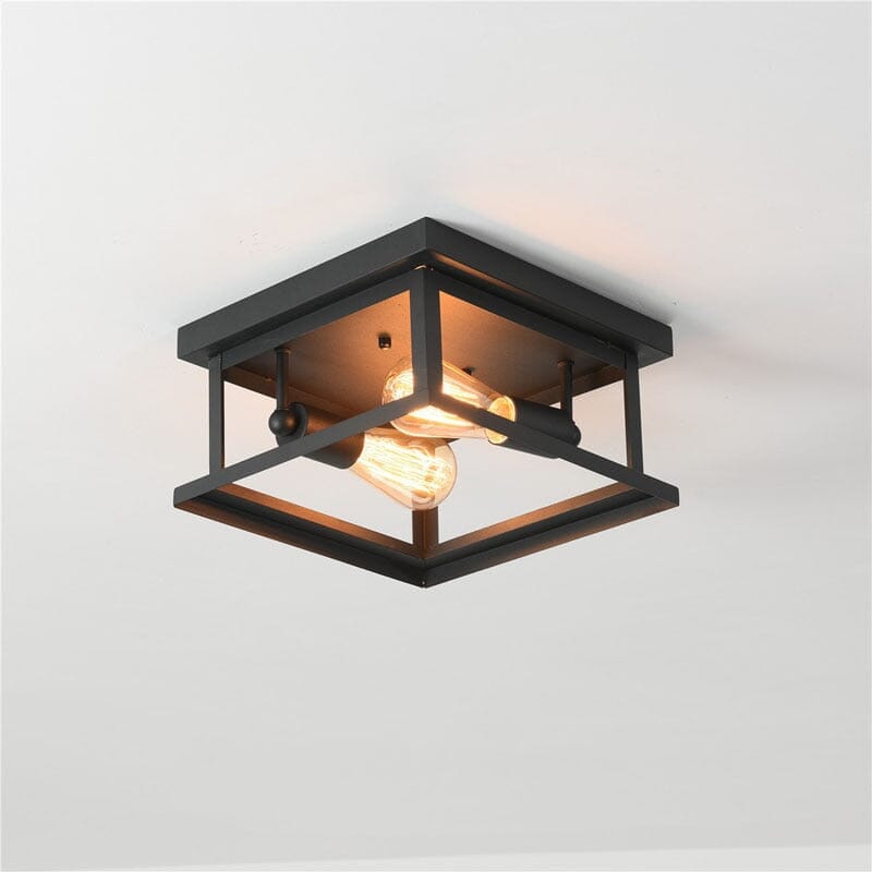 NovaSquare Retro Wrought Iron 2-Light Ceiling Light