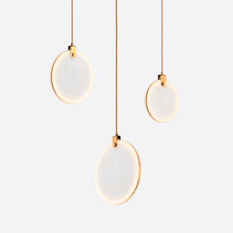 Lynora Marble Stone Pendant Light White Resin Shade