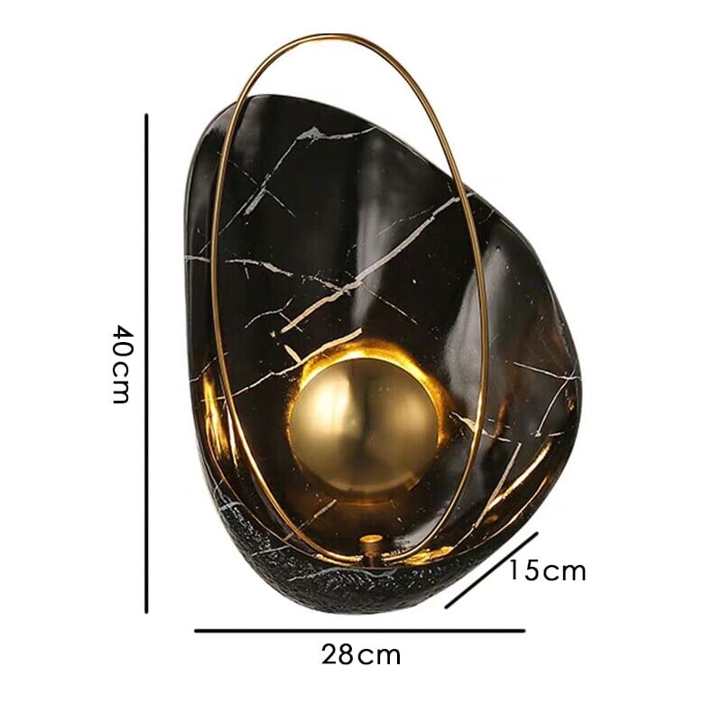 Luxe Imitation Marble Wall Lamp With Shell Pattern