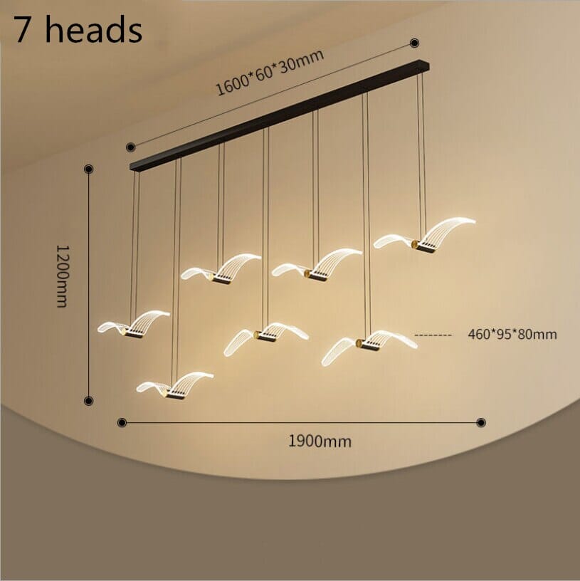 Marinell | Seagull-Inspired Dining Chandelier In Copper