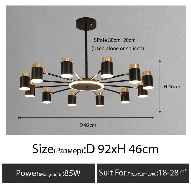 NexaLume Chandelier Modern Dimmable Ceiling Light Design
