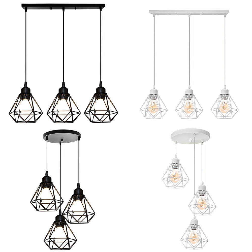 Elara Vintage Iron Frame Pendant Light for Dining Room