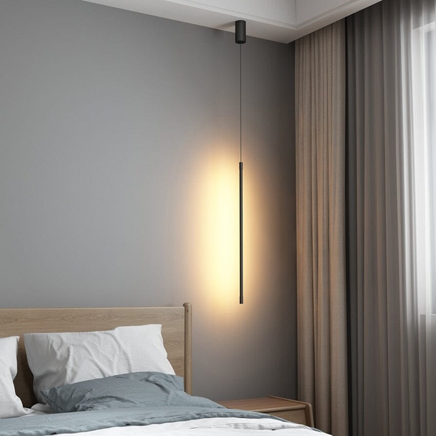 Luxe Linear LED Bedside Pendant Lamps for Cozy Bedrooms