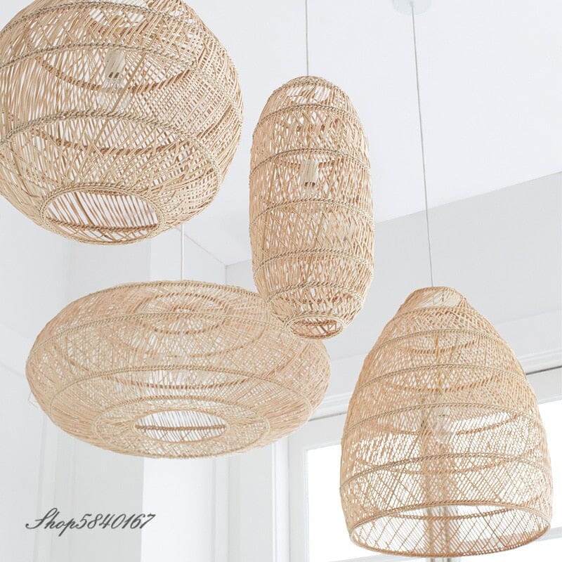 Zarela Rattan Pendant Light with Adjustable LED Glow