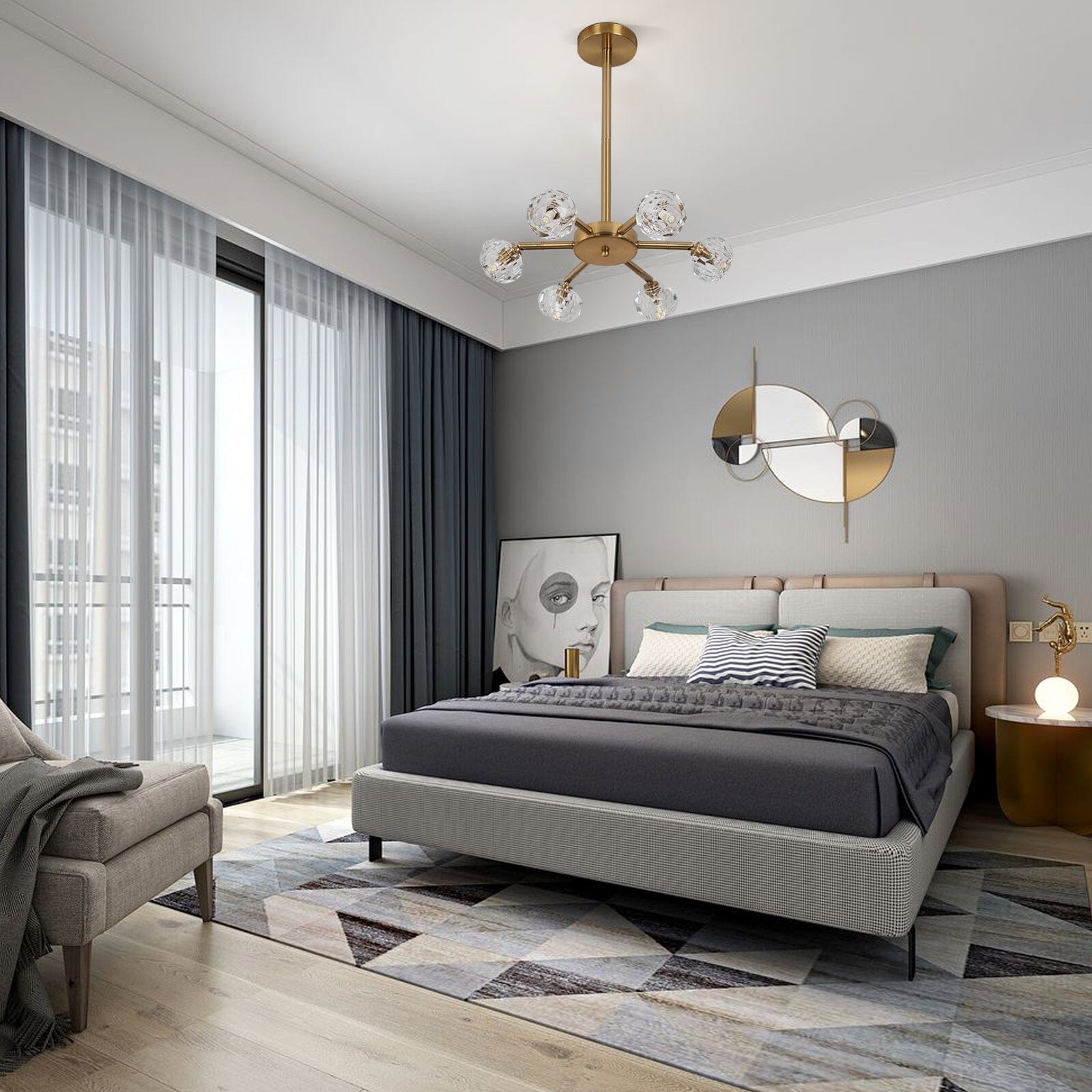 NovaLume Crystal LED Pendant Light With Metal Frame