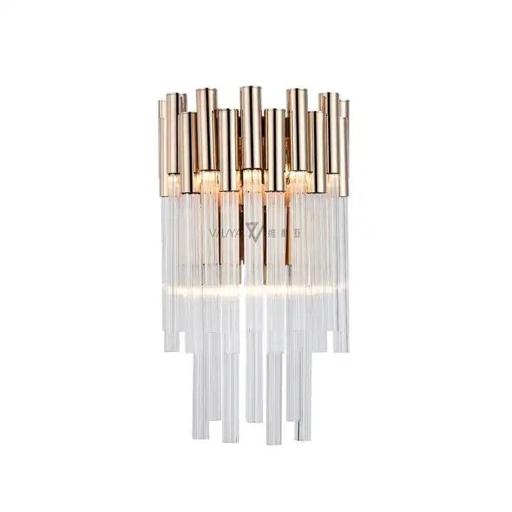 Aurelia Crystal Wall Lamp Golden Glass Round Luxury
