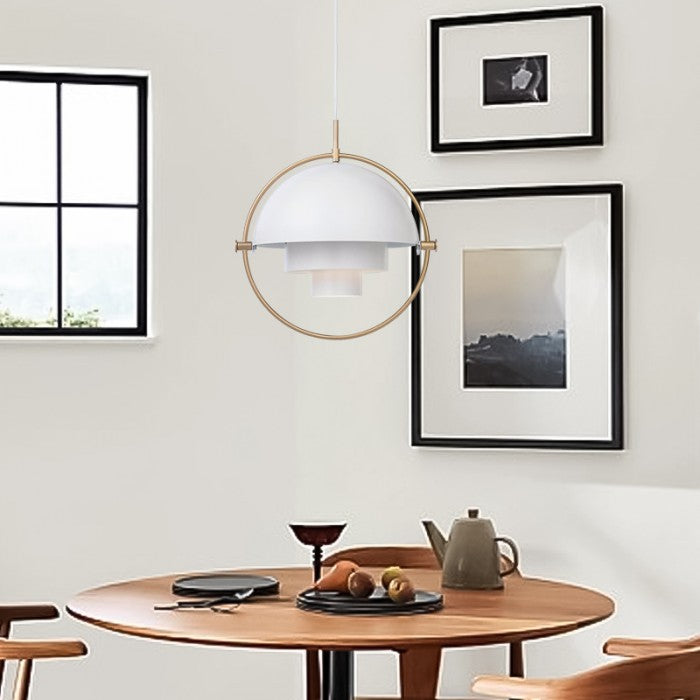 LyraArc LED Pendant Light With Rotating Metal Layered Design