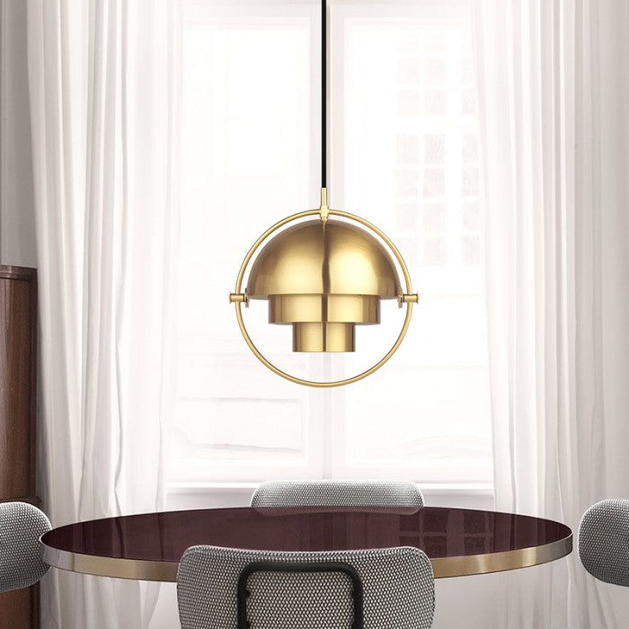 LyraArc LED Pendant Light With Rotating Metal Layered Design