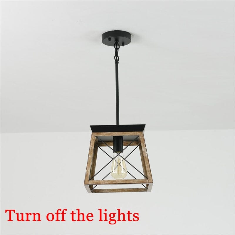 NovaVale Vintage Metal Square Chandelier Adjustable Rods