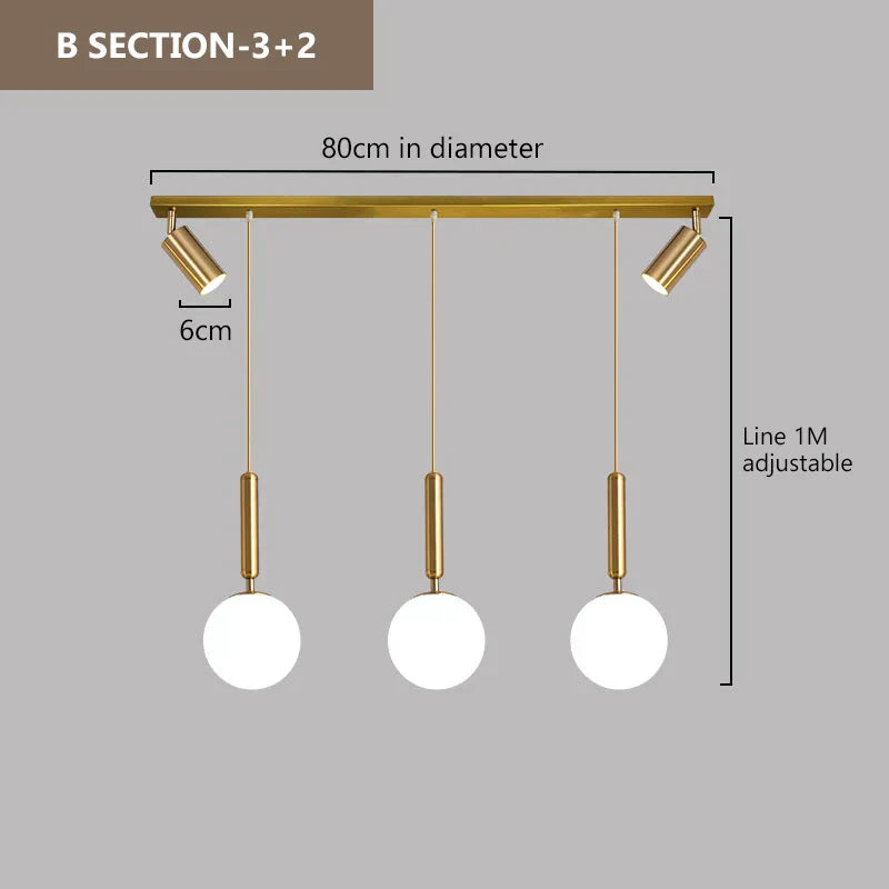 Lyra Three-Head Glass Pendant Light for Modern Homes
