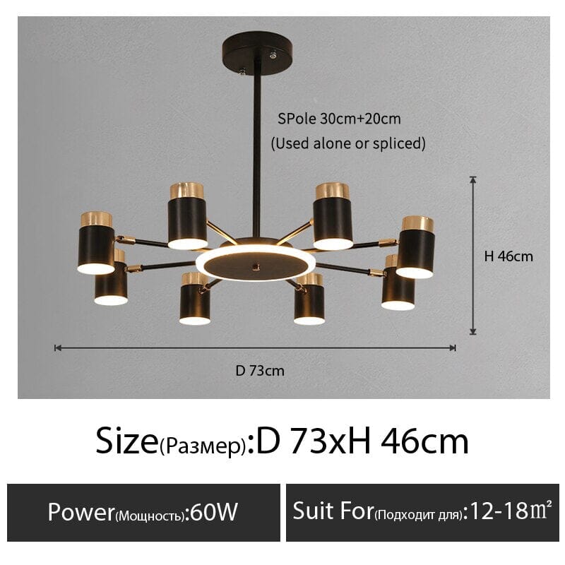 NexaLume Chandelier Modern Dimmable Ceiling Light Design