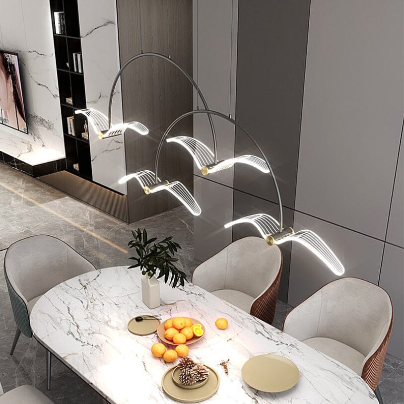 Marinell | Seagull-Inspired Dining Chandelier In Copper