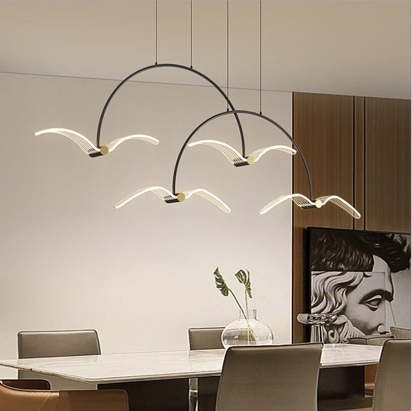 Marinell | Seagull-Inspired Dining Chandelier In Copper