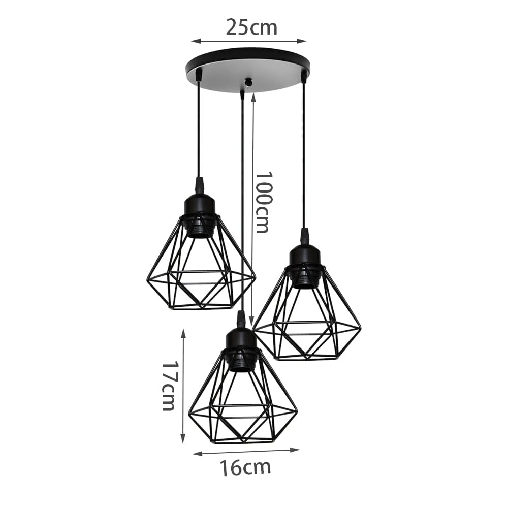 Elara Vintage Iron Frame Pendant Light for Dining Room