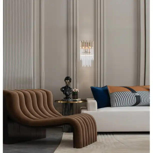 Aurelia Crystal Wall Lamp Golden Glass Round Luxury