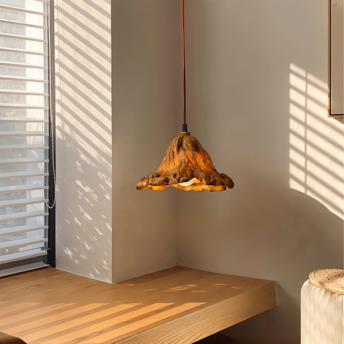 Vallora Volcanic Resin Pendant Lamp With Lava Effect