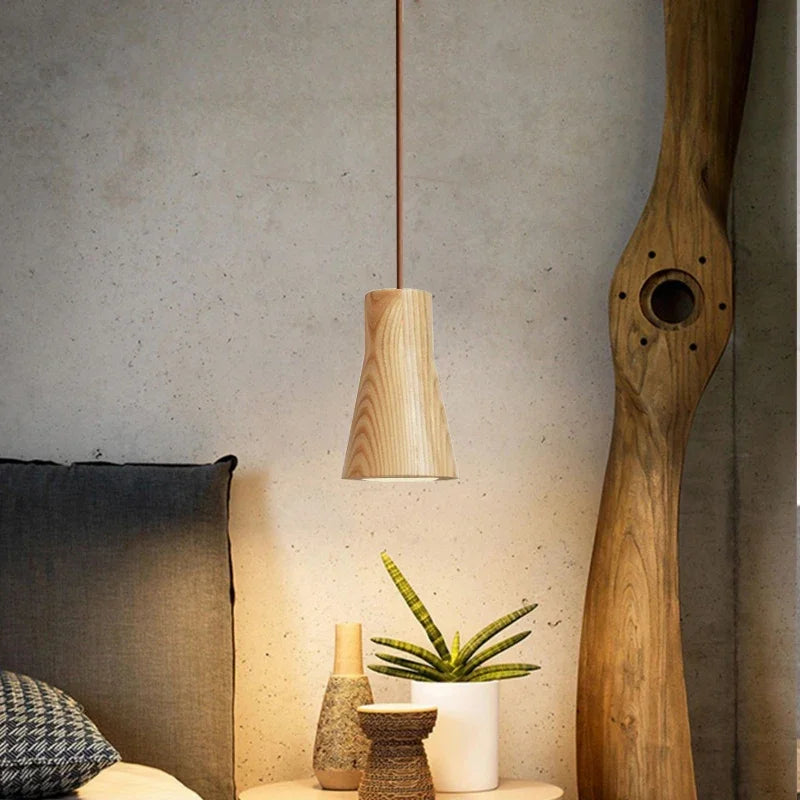 Aurelo Houten Hanglamp Scandinavische Stijl Hout Gloed voor Woonkamer