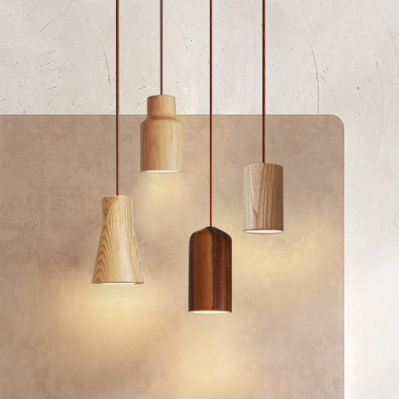 Aurelo Houten Hanglamp Scandinavische Stijl Hout Gloed voor Woonkamer