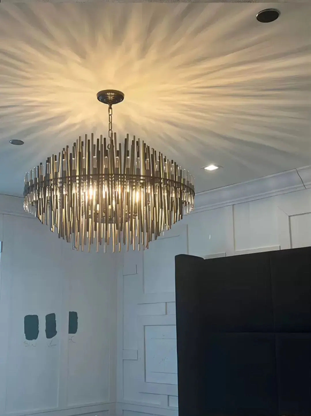 Lyraelle | Art Deco Crystal Iron Rectangle Chandelier