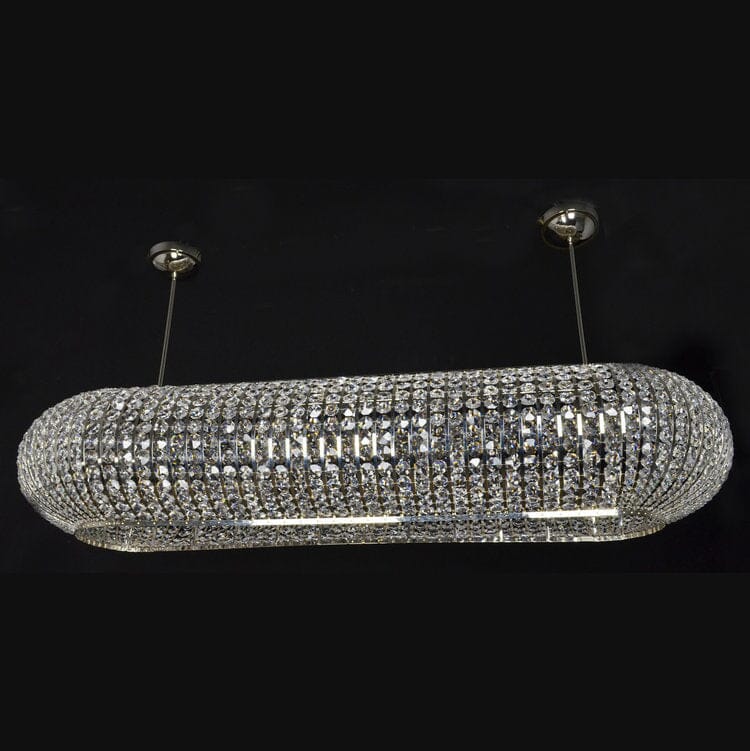 Vellara Crystal Chandelier Flush-Mount with Brass Accents