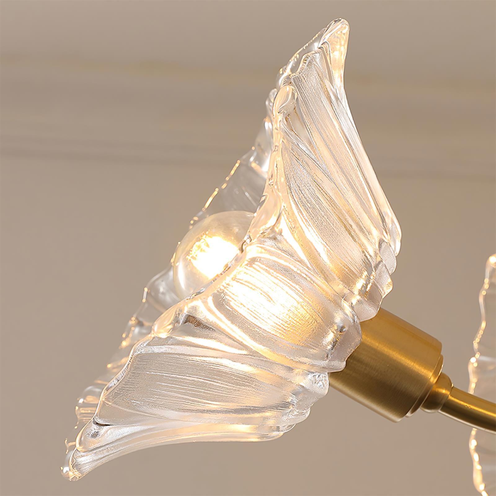 Liora Floral Glass Chandelier With Delicate Petal Design