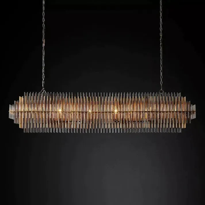 Lyraelle | Art Deco Crystal Iron Rectangle Chandelier
