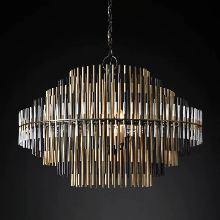 Lyraelle | Art Deco Crystal Iron Rectangle Chandelier