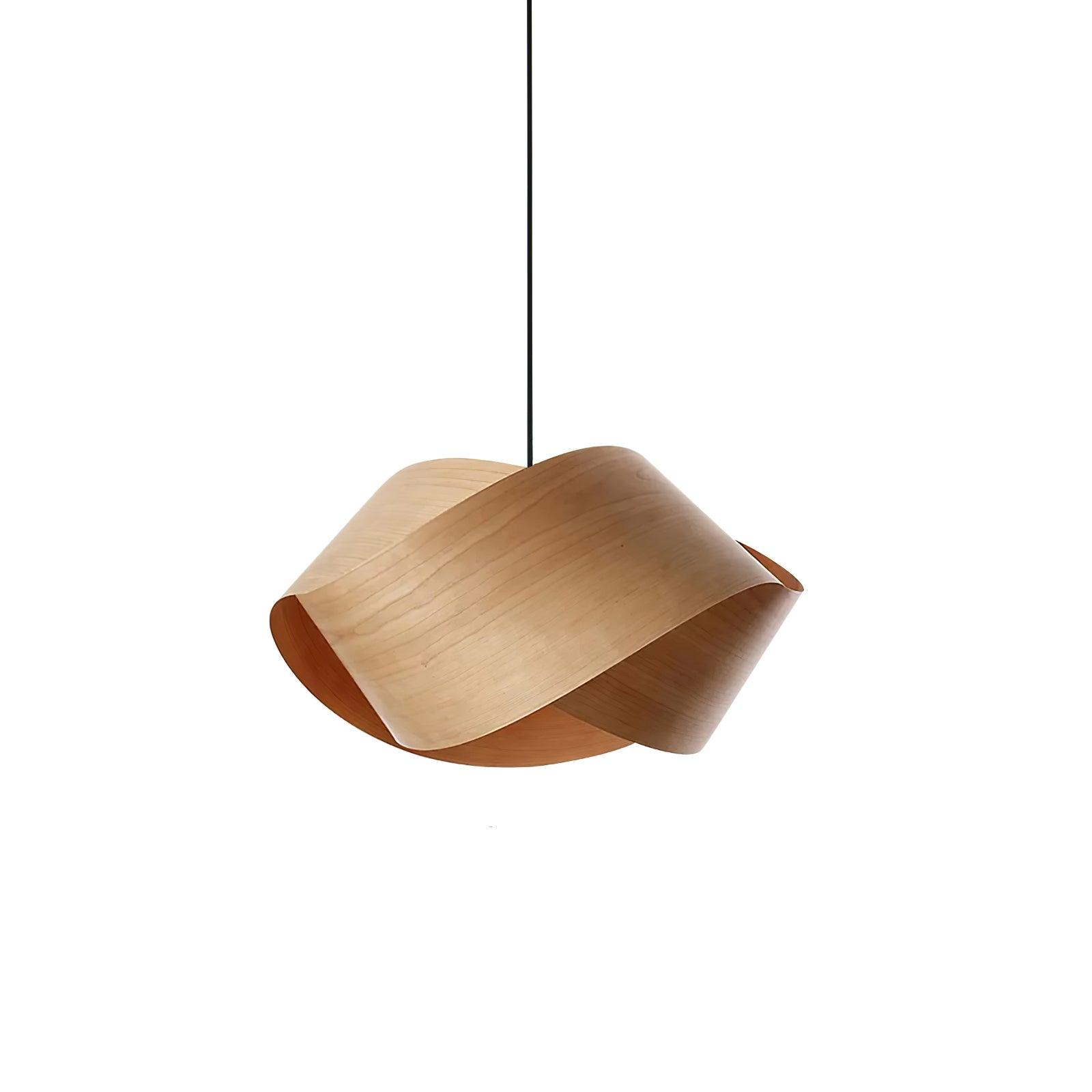 Aurelo Wood and Metal Pendant Light with Warm Glow