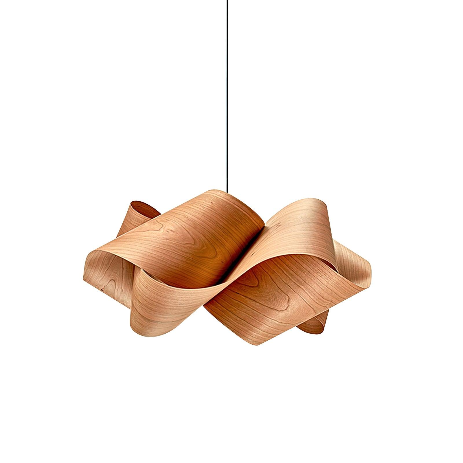 Aurelo Wood and Metal Pendant Light with Warm Glow