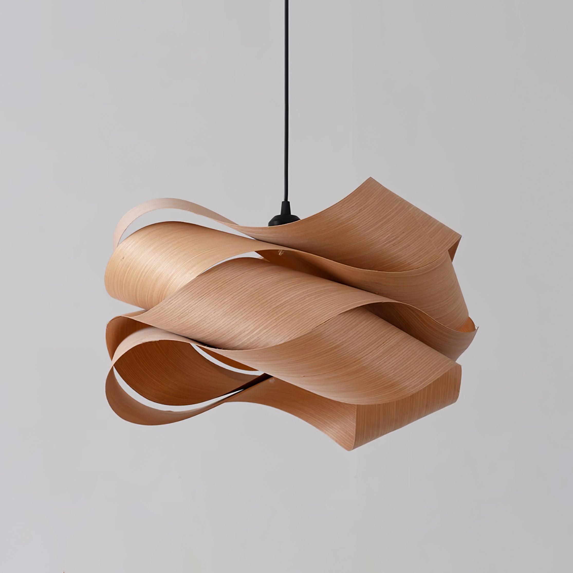 Aurelo Wood and Metal Pendant Light with Warm Glow
