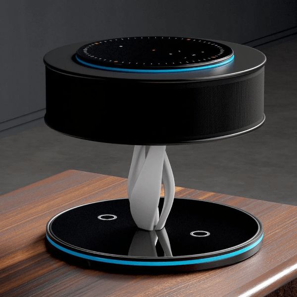 Luminara NovaTable LED Table Lamp With Wireless Charger, Built In Bluetooth Speaker And Roman Numeral Clock