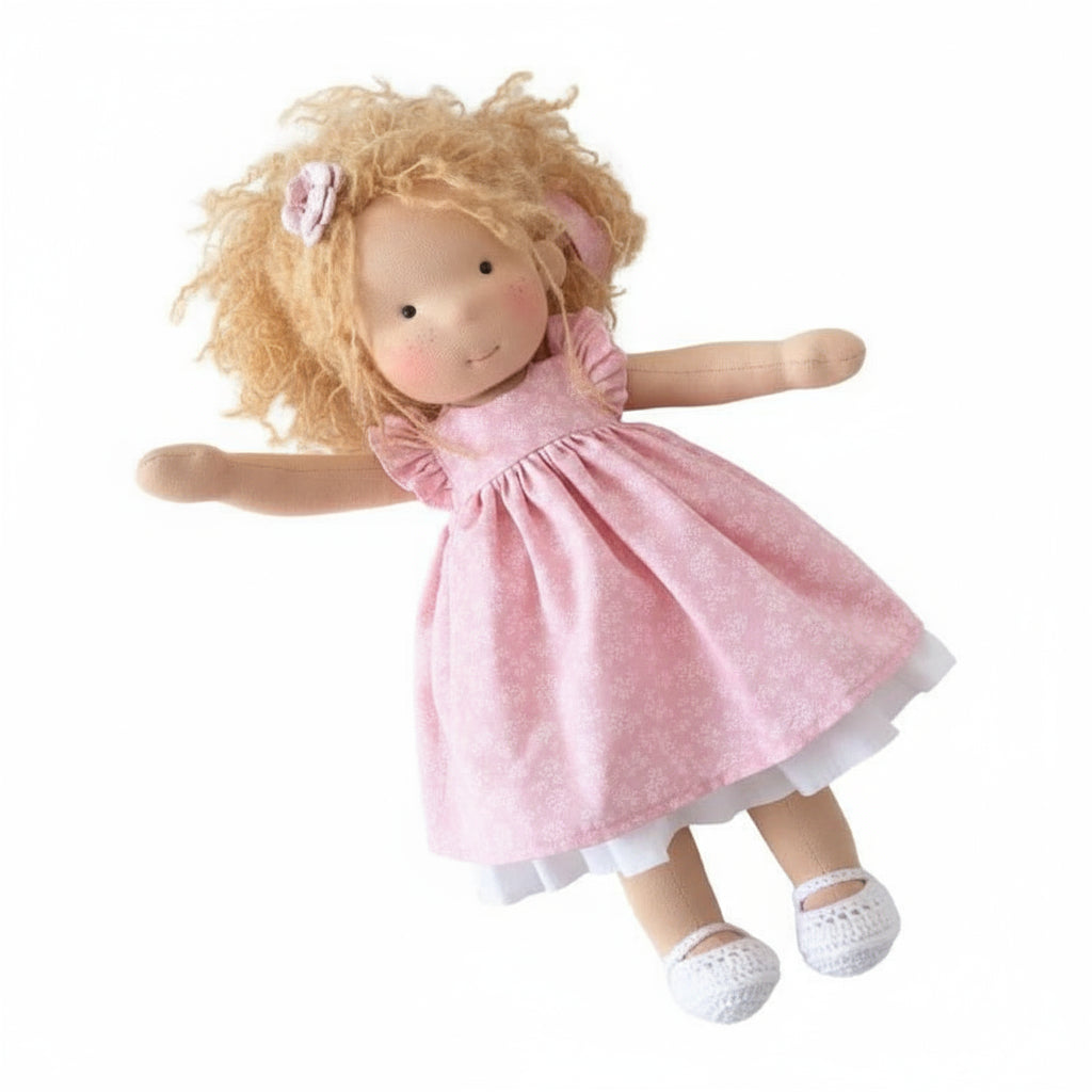 Aurelia Handmade Waldorf Doll Made Of Cotton For Creative Play