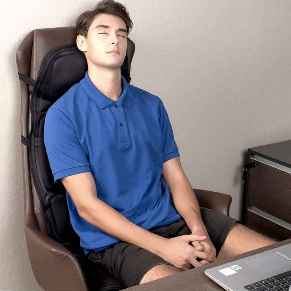 8-läges uppvärmd massagestolskudde för rygg, nacke och helkroppslindring