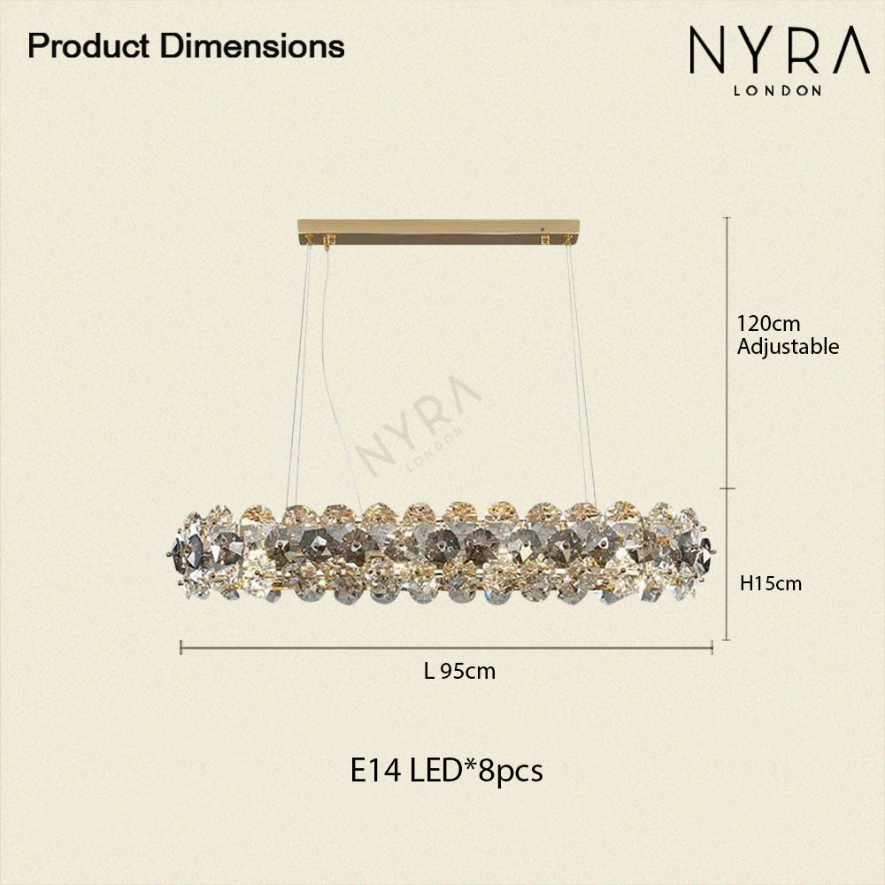 Lyra Crystal Crown Chandelier Warm Glow for Dining Rooms