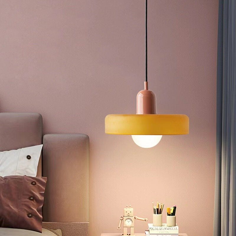 AuroraLume Retro Nordic Glass Pendant Lamp With Soft Ambient Lighting