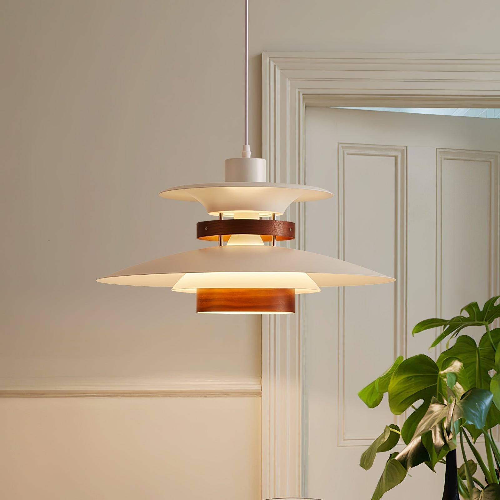 Asteri LED Pendant Light with Metal and Wood Finish