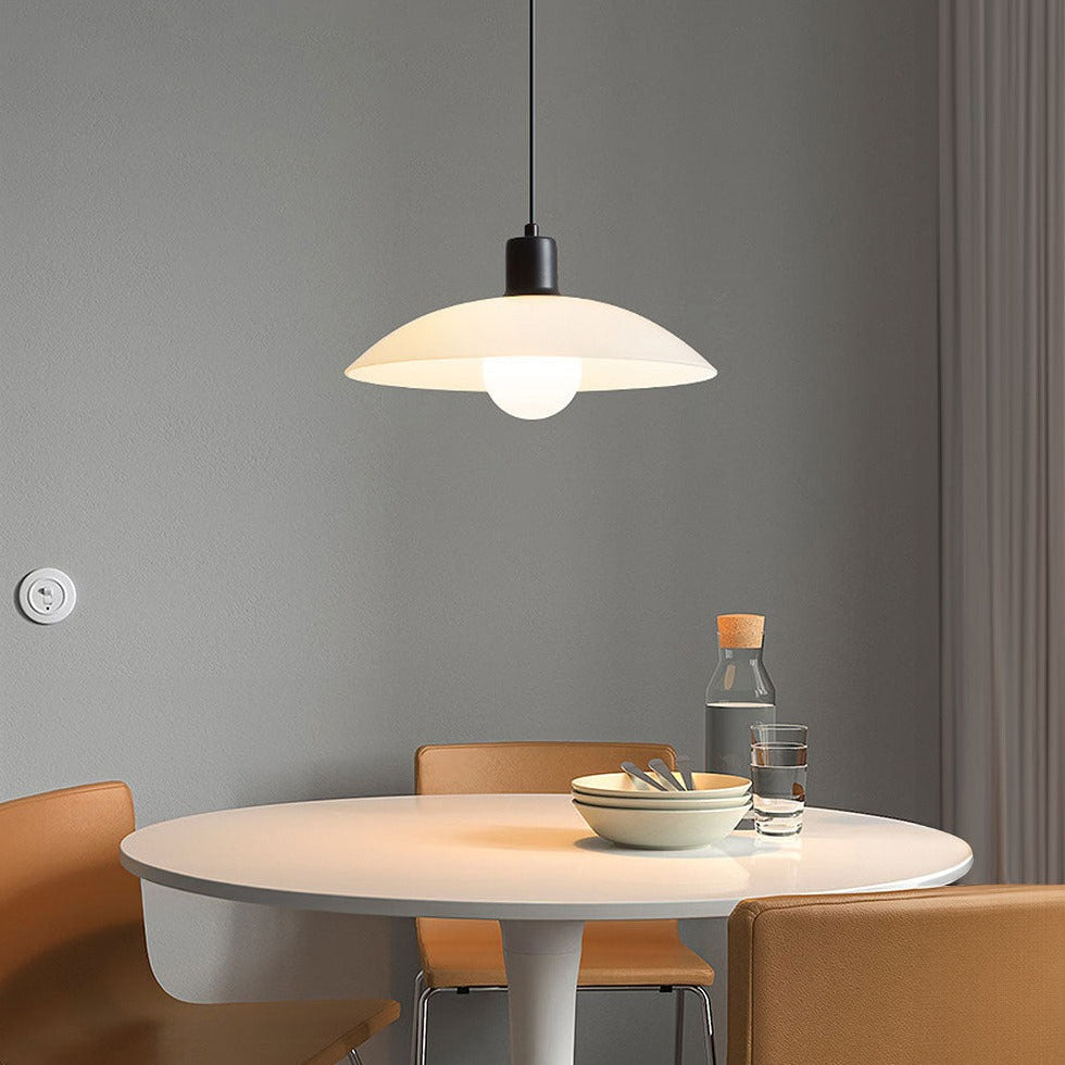 Liora White Glass Pendant Light Minimalist Modern Lamp