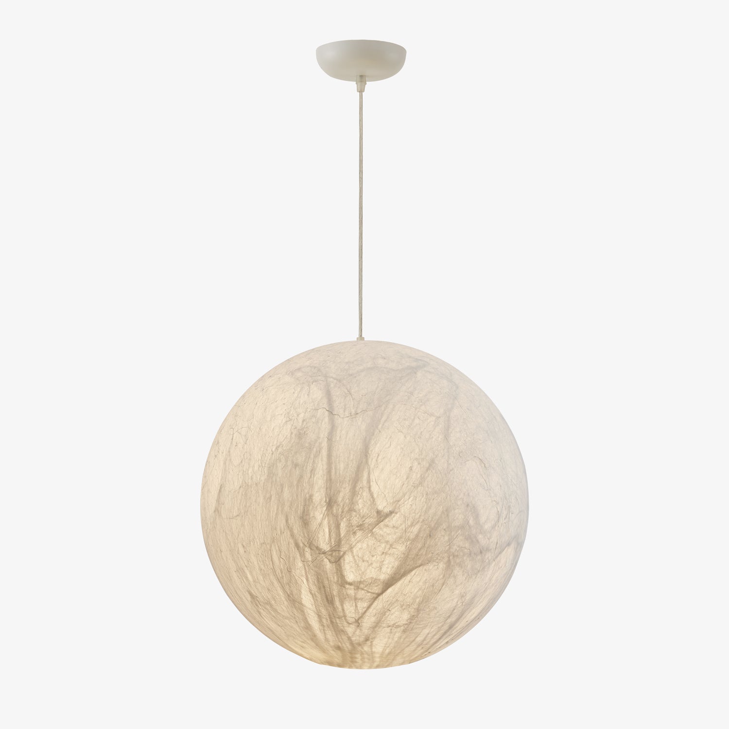 Moondrift Silk Pendant Light Natural Silk and Metal for Living Room